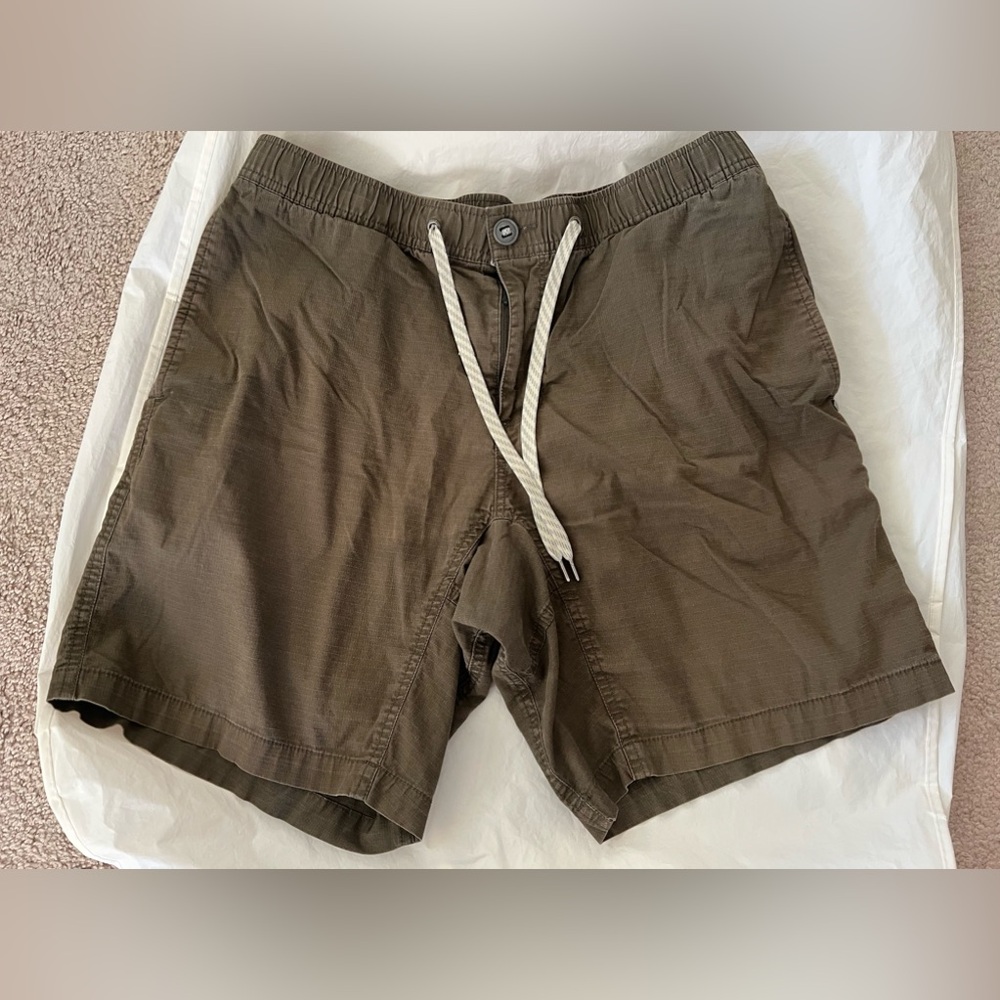 Vuori Ripstop Shorts Brown Organic Cotton Drawstring Durable Men’s Size Large